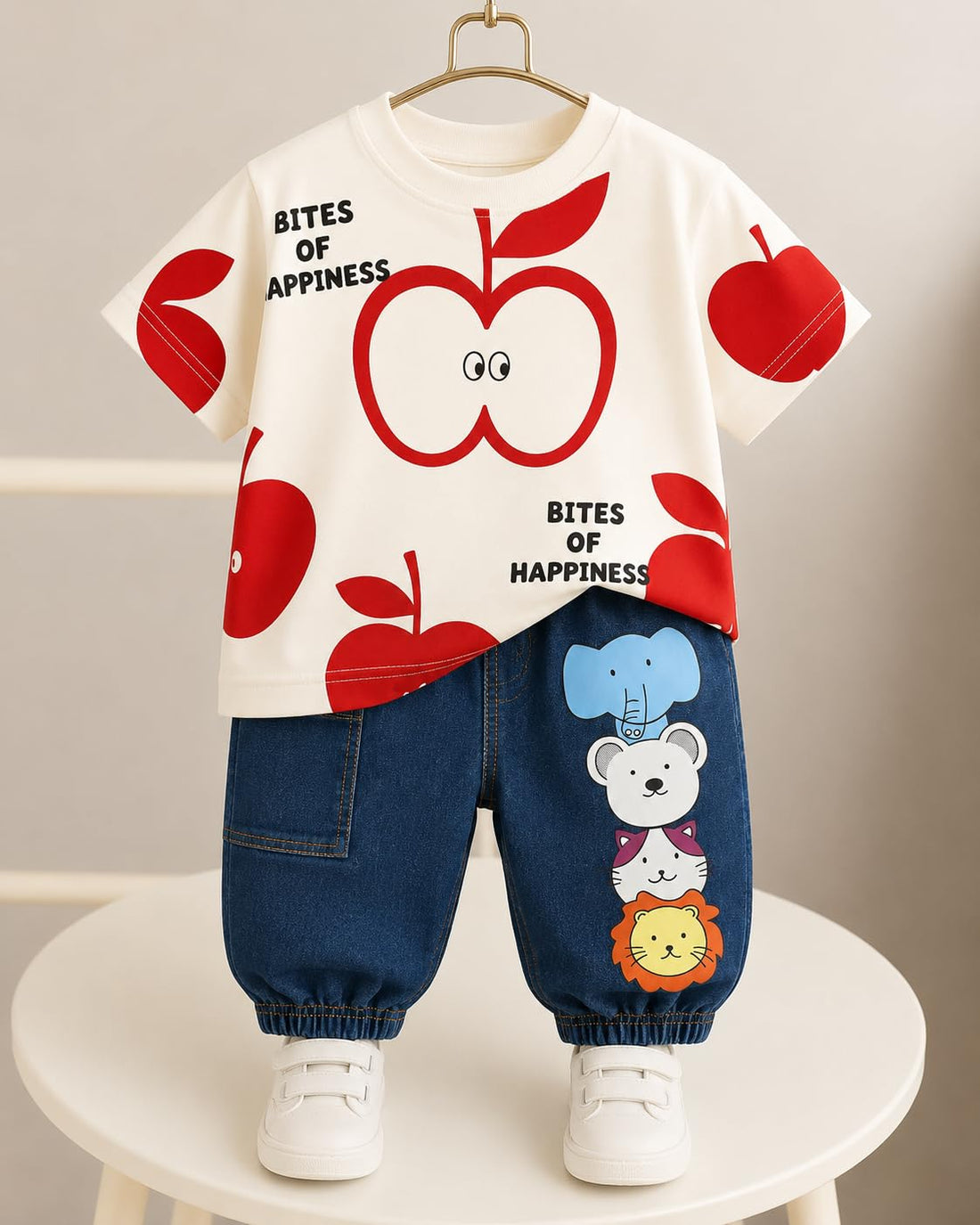 Googo Gaaga Printed T-shirt with Printed Jogger Pant for Boys - Cotton Clothing Set for Baby Boy | Soft Fabric Half Sleeves Tshirt | Regular Fit Kids Outfit | Full Pant